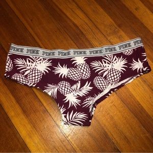 NWT PINK Victoria’s Secret cheeky panties with pineapple design